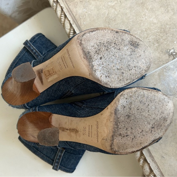 Dolce & Gabbana denim open booties - Picture 6 of 11